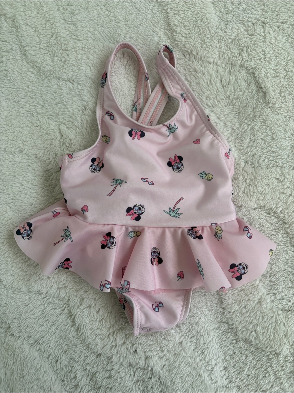 Pink Minnie Mouse Ruffle One-Piece Swimsuit